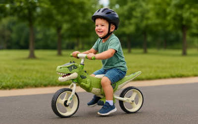 カラフルな恐竜スーツの子どもたち